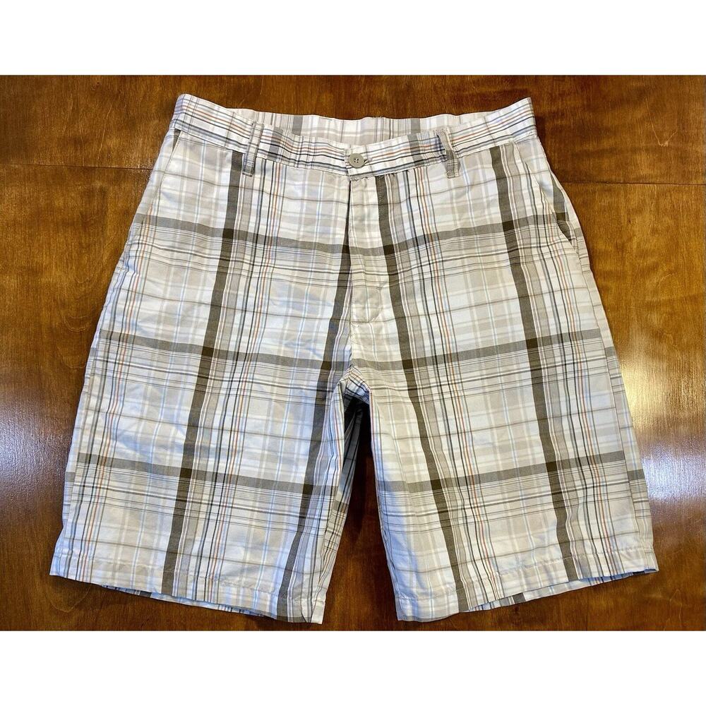 Burnside Men’s Plaid Swim Trunks Board Shorts 34 Surfer Beach